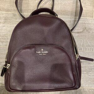 Kate Spade New York Burgundy Pebbled Leather Mini Backpack